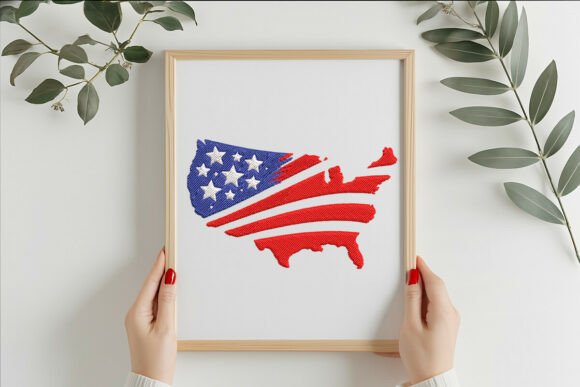 4th of July USA Map Embroidery Design Review