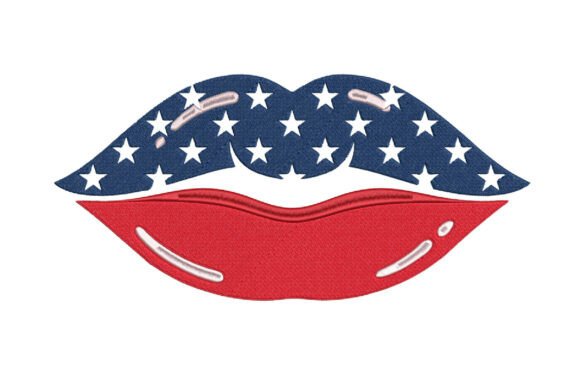 American Flag Lips Embroidery Design: A Patriotic Craft Fair Standout
