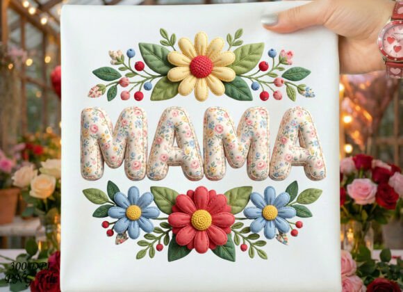 Boho Floral Mama Embroidery Design PNG Review