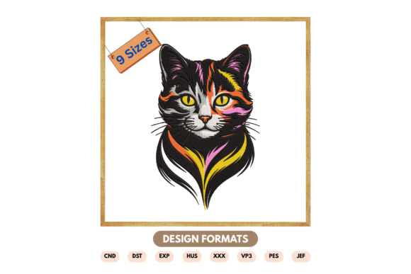 Colorful Cat Face Embroidery Design Review