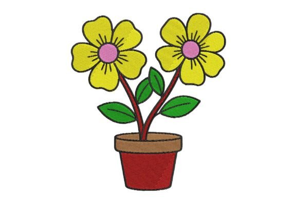 Cute Flower Pot Embroidery Design Review for Boutique Apparel