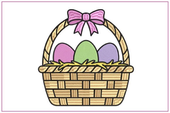 Egg Basket Machine Embroidery Design