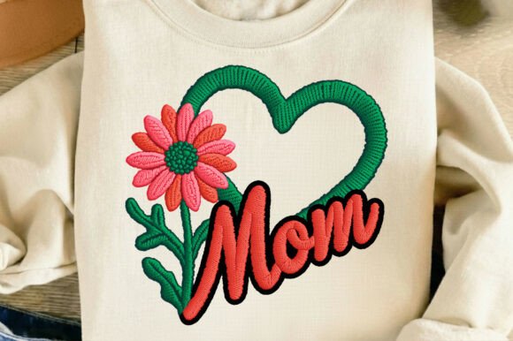 Embroidery Floral Heart Mom Mother's Day Design Review