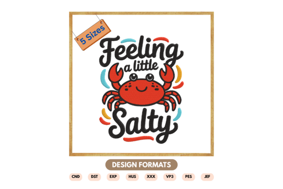 Feeling a Little Salty Crab Embroidery