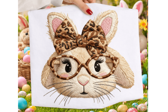 h1Faux Embroidery Leopard Bow Bunny PNG Review for Apparel Designers/h1