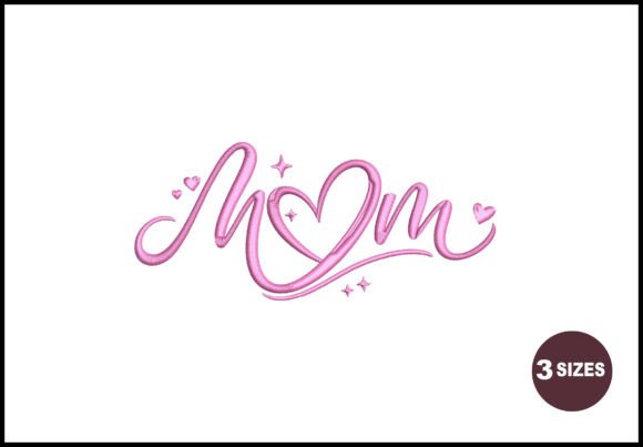 Mom Heart Script Embroidery: A Touch of Love for Every Gift