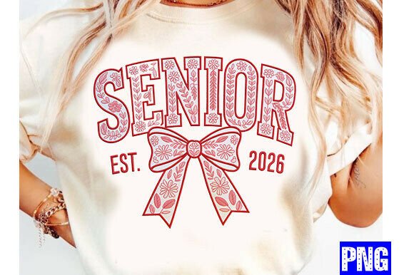 Senior 2026 Embroidery PNG, Floral Gradu: A Fresh Look for Business Branding