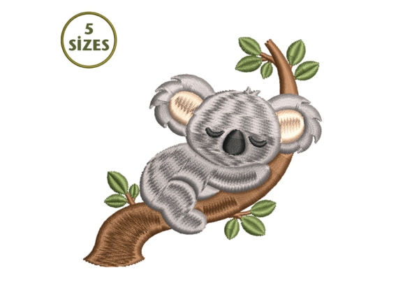 Sleeping Koala Embroidery Design
