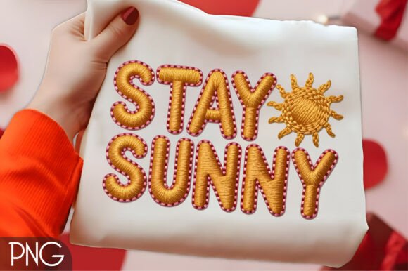 Stay Sunny Embroidery PNG Design Review
